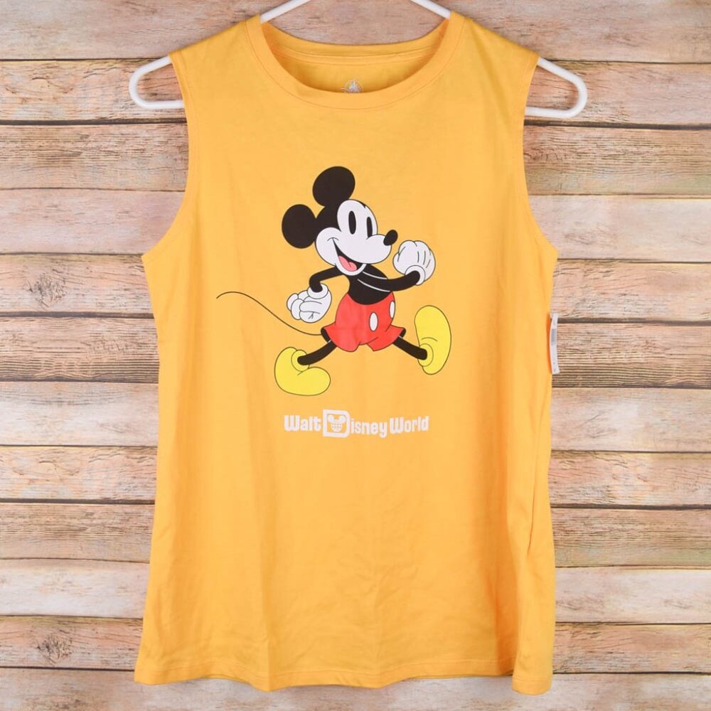Walt Disney World Parks Womens S Golden Yellow Mickey Mouse Tank Top Spirit